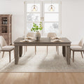 Farmhouse Dining Table for 6-8 People, 71 in Long Kitchen Tables with Wooden Sturdy Frame, 6 ft Large Rectangular Dinner Table for Dining Room, Kitchen, Grey Walnut, 71" Non-extendable