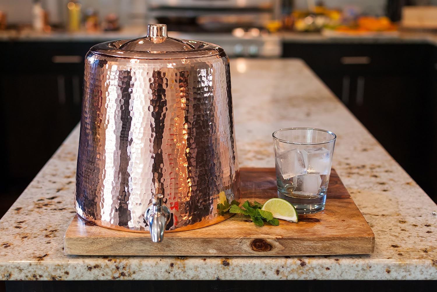 Niagara Water Dispenser | 100% Pure Copper, Heavy Gauge Water Container, Hand Hammered | 2+ Gallon Capacity, Fits 2–5 Gallon Jugs | Lid & Stainless Steel Spigot Included